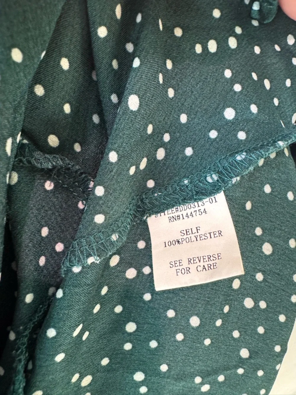 DAVI & DANI Teal Green Polka Dot Cowl Neck Midi Dress - Picture 8 of 10
